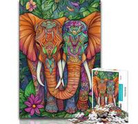 Puzzles pour Adultes 1000 pièces, Puzzles d'animaux fantastiques, éléphants, pour Adultes, Anti-Stress, Vacances à la Maison, Tuer Le Temps, améliorer l'amour Entre Couples (Taille 38x26cm)