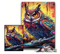 Puzzles pour Adultes 1000 pièces Puzzles d'art colorés Hibou pour Adultes 50x75cm Cadeau Parfait pour Les Parents, Les Amoureux, Les Amis - 14 Ans et Plus