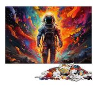 Puzzles pour Adultes 1000 pièces Puzzles d'astronautes galactiques psychédéliques colorés pour Adultes Puzzle en Bois pour Enfants Jouet éducatif d'apprentissage 1000 pièces (75 x 50 cm)