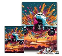 Puzzles pour Adultes 1000 pièces Puzzles d'avion artistiques pour Adultes 26x38cm Jeu de défi cérébral pour Adolescents et Interaction familiale
