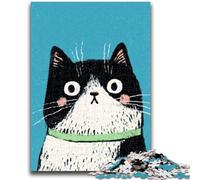 Puzzles pour Adultes 1000 pièces, Puzzles de Chat Noir Mignon pour Adolescents, Jeux éducatifs, décoration d'intérieur, Cadeau d'anniversaire, Cadeaux, Art Mural (75x50cm)