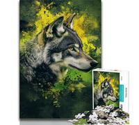 Puzzles pour Adultes 1000 pièces Puzzles de Loup Fantastique pour Adultes, Anti-Stress Staycation Kill Time Améliorer l'amour Entre Les Couples (Taille 38x26cm)