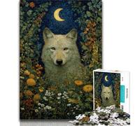 Puzzles pour Adultes 1000 pièces Puzzles de Loup psychédélique pour Adultes, Anti-Stress Staycation Kill Time Améliorer l'amour Entre Les Couples (Taille 38x26cm)