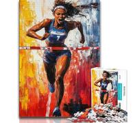 Puzzles pour Adultes 1000 pièces Puzzles de Sprint d'athlète pour Adolescents Jeu Stimulant idéal comme Cadeau pour Toute la Famille 26x38cm
