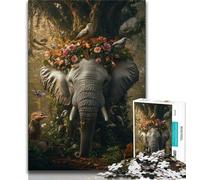 Puzzles pour Adultes 1000 pièces Puzzles d'éléphants fantastiques Jouets de Jeu stimulants décoration Murale Cadeaux d'anniversaire et de Noël Uniques 38x26cm