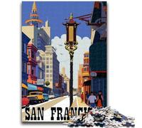 Puzzles pour Adultes 1000 pièces, Puzzles des Rues de San Francisco pour Adolescents, pour Tuer Le Temps en Vacances avec des pièces de Formes aléatoires entièrement emboîtables (26x38cm)