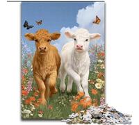 Puzzles pour Adultes, 1000 pièces, Puzzles Deux Vaches pour Adultes, pour s'amuser en Famille, Parfaits pour Les Vacances, soirées de Jeux interactives (Taille 26x38cm)