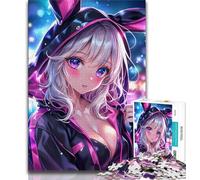 Puzzles pour adultes 1000 pièces,puzzles difficiles à l'effigie d'une fille lapin animée pour adolescents,idéal comme cadeau pour toute la famille,adapté aux enfants de 14 ans et plus (taille 75x50cm)