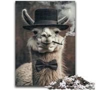 Puzzles pour Adultes 1000 pièces, Puzzles Difficiles, Alpaga Fumeur, Anti-Stress, défi Difficile, Cadeaux du Père Noël Secret (75x50cm)