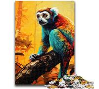 Puzzles pour Adultes 1000 pièces, Puzzles Difficiles, Animaux psychédéliques, lémuriens, Anti-Stress, défi Difficile, Cadeaux du Père Noël Secret (26x38cm)