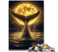 Puzzles pour Adultes 1000 pièces, Puzzles Difficiles en Forme de Queue de Baleine dorée, pour Un Jeu éducatif, Un défi, Un Jouet à Offrir en Cadeau à Toute la Famille (50x75cm)