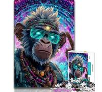 Puzzles pour Adultes 1000 pièces, Puzzles Difficiles, Motif Singe Fantastique, pour Tuer Le Temps en Vacances, avec pièces de Formes aléatoires entièrement emboîtables (Taille 38x26cm)