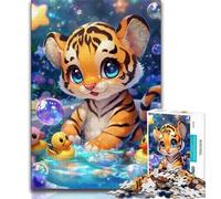 Puzzles pour Adultes 1000 pièces, Puzzles Difficiles pour bébés Tigres, pour Tuer Le Temps en Vacances avec des pièces de Formes aléatoires entièrement emboîtables (Taille 38x26cm)