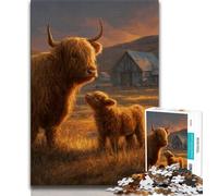 Puzzles pour Adultes 1000 pièces, Puzzles Difficiles pour bébés Vaches des Highlands pour Adolescents, idéal comme Cadeau pour Toute la Famille, adapté aux Enfants de 14 Ans et Plus (Taille 38x26cm)