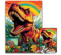 Puzzles pour Adultes 1000 pièces Puzzles Dinosaures colorés pour Adultes Casse-tête Haute difficulté pour Adolescents 50x75cm / 19,68x29,52 Pouces
