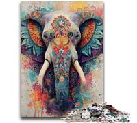 Puzzles pour Adultes 1000 pièces, Puzzles éléphants fantastiques pour Adultes, Jeu éducatif pour Anniversaire et Noël, à partir de 14 Ans (50x75cm)