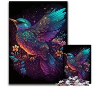 Puzzles pour Adultes 1000 pièces Puzzles en Bois colorés d'oiseaux animés pour Adultes Cadeau de Vacances idéal pour Noël, Halloween, Pâques, Nouvel an 50x75cm/19,68x29,52 Pouces