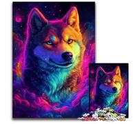 Puzzles pour Adultes, 1000 pièces, Puzzles en Bois Galaxy Shiba Inu, idéal pour Les Amoureux, pour Noël, Le Nouvel an ou la Saint-Valentin, 50x75cm/19,68x29,52 Pouces