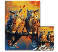 Puzzles pour Adultes 1000 pièces Puzzles en Bois Hibou Design Complexe pour Adolescents, décoration DIY et Divertissement Stimulant pour Le Cerveau 50x75cm