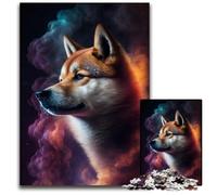 Puzzles pour Adultes, 1000 pièces, Puzzles en Bois, Motif Chien Shiba Inu, idéal pour Les Amoureux, pour Noël, Le Nouvel an ou la Saint-Valentin, 50x75cm/19,68x29,52 Pouces