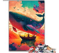 Puzzles pour Adultes, 1000 pièces, Puzzles en Bois, thème Baleines, pour Noël, Halloween, Pâques et Le Nouvel an(50x75cm)