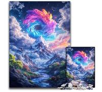 Puzzles pour Adultes 1000 pièces Puzzles en Carton Cosmic Snow Mountain, Design Complexe pour Adolescents, décoration DIY et Divertissement Stimulant pour Le Cerveau 26x38cm