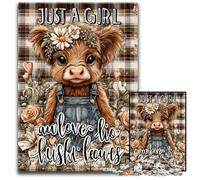 Puzzles pour Adultes 1000 pièces Puzzles en Carton représentant Une Jolie Vache des Highlands, Un défi cérébral, pour Les Adolescents et décoration d'intérieur 26x38cm