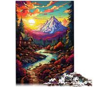 Puzzles pour Adultes 1000 pièces Puzzles Fantasy Sunset Mountains Puzzle Artwork 26x38cm est idéal comme Cadeau pour Toute la Famille
