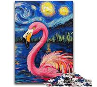 Puzzles pour Adultes 1000 pièces Puzzles Flamingo Night Sky Jeux éducatifs Décoration de la Maison Idéal comme Cadeau pour Toute la Famille 50x75cm