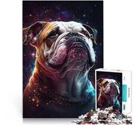 Puzzles pour Adultes 1000 pièces Puzzles Galaxy Color Bulldog Casse-tête pour 26x38cm Soulagement du Stress Défi Difficile pour Les 14 Ans