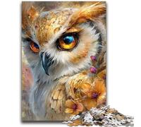 Puzzles pour Adultes 1000 pièces, Puzzles Hibou doré Difficiles, Anti-Stress, défi Difficile, adapté à la décoration de Bureau 50x75cm