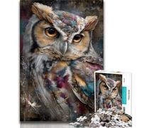 Puzzles pour Adultes 1000 pièces Puzzles Hibou Mystérieux pour Adolescents, avec Affiche et fiche de Questions-réponses pour Les 14 Ans et Plus (Taille 38x26cm)