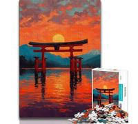Puzzles pour Adultes 1000 pièces Puzzles Japonais Torii Gate pour Adultes, Anti-Stress Staycation Kill Time Enhance Love Between Couples (Taille 75x50cm)