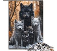 Puzzles pour Adultes 1000 pièces Puzzles Loup des neiges pour Adultes 50X75CM Idéal pour Les Amoureux, Cadeau Parfait pour Noël, Nouvel an, Saint-Valentin