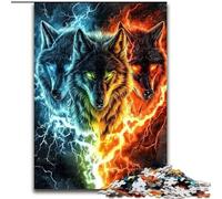 Puzzles pour Adultes 1000 pièces Puzzles Loup pour Adultes 26X38CM Idéal pour Les Amoureux, Cadeau Parfait de Noël, du Nouvel an, de la Saint-Valentin