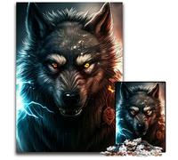 Puzzles pour Adultes 1000 pièces Puzzles Loup pour Adultes Soirée de Jeux en Famille Amusant Œuvre décorative à Faire soi-même 1000 pièces (38 x 26 cm)