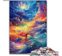 Puzzles pour Adultes 1000 pièces Puzzles Nuages Arc-en-Ciel en Bois Un Casse-tête Stimulant pour Les Adolescents, Parfait pour la décoration intérieure ou comme Cadeau Taille 50X75CM