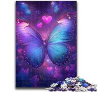 Puzzles pour Adultes 1000 pièces Puzzles Papillon Violet pour Adolescents, Anti-Stress Staycation Tue Le Temps Améliorer l'amour Entre Les Couples 50x75cm