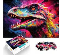 Puzzles pour Adultes 1000 pièces Puzzles Peinture de Dinosaures colorés Défi éducatif Cadeaux du Père Noël Secret 19,7 po x 29,5 po Convient aux Adolescents de 14 Ans et Plus