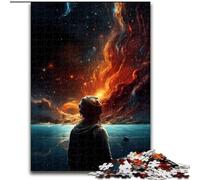 Puzzles pour Adultes 1000 pièces Puzzles phénomène Spatial Orange pour Adultes Taille 50x75cm Idéal pour Le Plaisir en Famille, la détente et Les Cadeaux de Vacances