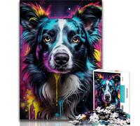 Puzzles pour Adultes 1000 pièces Puzzles pour Adultes Animaux Difficiles Chiens colorés Jeu éducatif Familial adapté à la décoration de Bureau 75x50cm