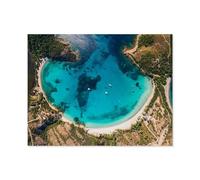 Puzzles pour Adultes 1000 Pièces Puzzles pour Adultes Enfants Puzzles，Paysage Urbain de la Ville de Zonza avec église Le Soir, Corse, France，Puzzles Jouets Éducatifs Jeu Cadeau（38x26cm）-O30