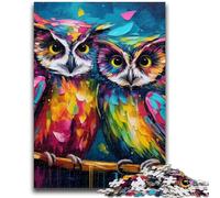Puzzles pour Adultes 1000 pièces, Puzzles pour Adultes, Hibou coloré et Difficile, Jeu éducatif Familial, idéal pour la décoration de Bureau (50x75cm)