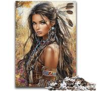 Puzzles pour Adultes 1000 pièces Puzzles Princesse Indienne Jeu de réflexion Décoration Murale Cadeaux d'anniversaire et de Noël Uniques 50x75cm