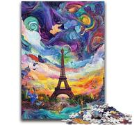 Puzzles pour Adultes 1000 pièces, Puzzles psychédéliques Eiffel Difficiles pour Adolescents, Anti-Stress, défi Difficile, Cadeaux du Père Noël Secret (26x38cm)