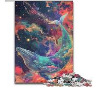 Puzzles pour Adultes,1000 pièces,Puzzles psychédéliques en Carton représentant Une Baleine dans l'espace,Cadeau de Noël pour Adolescents,réduction du Stress,Cadeau Unique et Cool pour la Famille