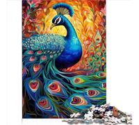 Puzzles pour Adultes 1000 Pièces Puzzles Psychédéliques Paon pour Adultes Jeu De Puzzle Familial Cadeaux d'anniversaire (75X50cm)