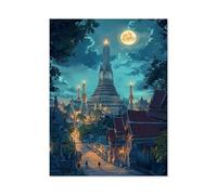 Puzzles pour Adultes 1000 Pièces Puzzles Puzzles，Wat Arun, Bangkok, Thaïlande，Bricolage Adulte Enfants Puzzles Adultes Jeux Éducatifs pour Enfants Cadeaux Adultes（75x50cm）-Y24