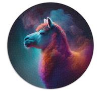 Puzzles pour Adultes 1000 pièces Puzzles Ronds Alpaga pour 1000 pièces Idée Cadeau d'anniversaire, Jeu de réflexion Stimulant 67,5 x 67,5 cm