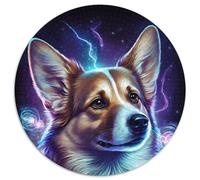 Puzzles pour Adultes, 1000 pièces, Puzzles Ronds Corgi Dog, pour Les Anniversaires et Les fêtes (Taille 67,5 x 67,5 cm)